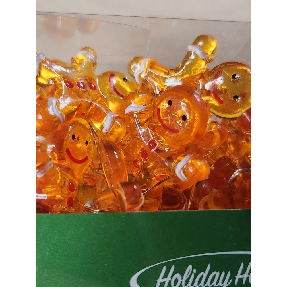 Holiday Home LED Miniature Gingerbread Man Lights Indoor Use Only 6.2ft~NEW~RARE